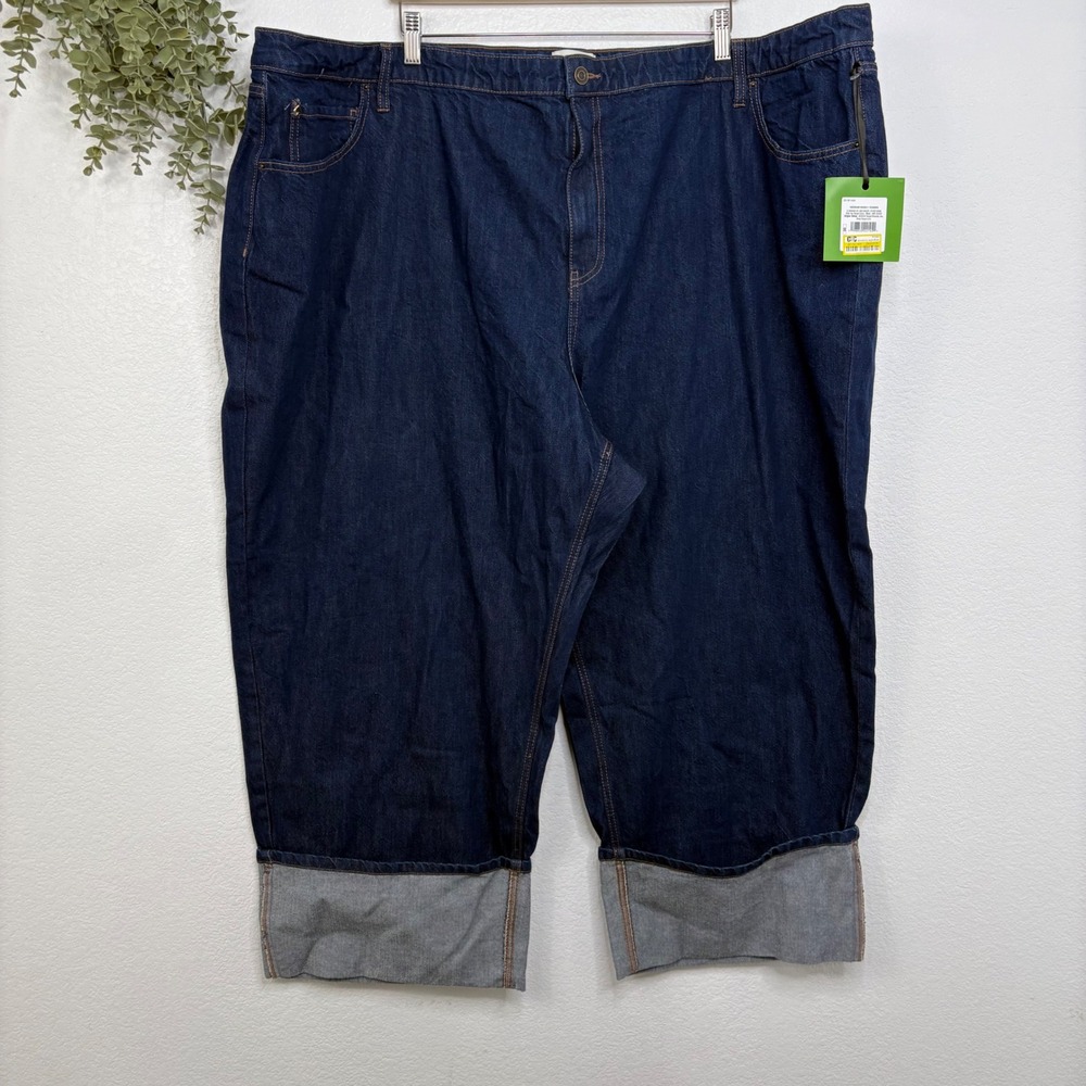 Kate Spade New York Women's High Rise Straight Leg Wide Cuff Crop Jeans Size 30 - Picture 2 of 7